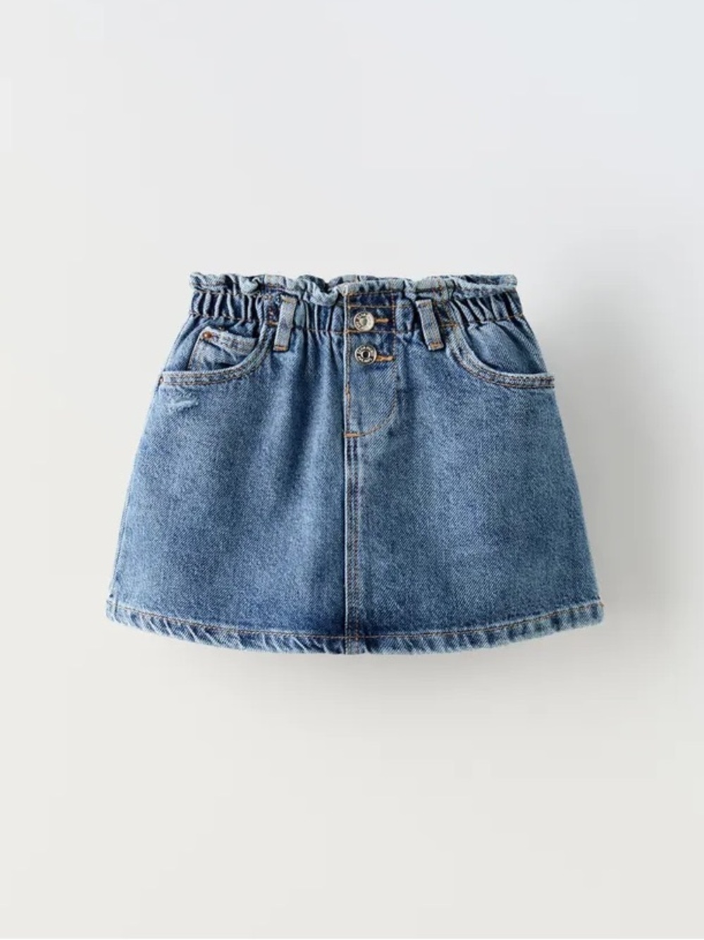 Zara Girls Denim Paperbag Skirt 3